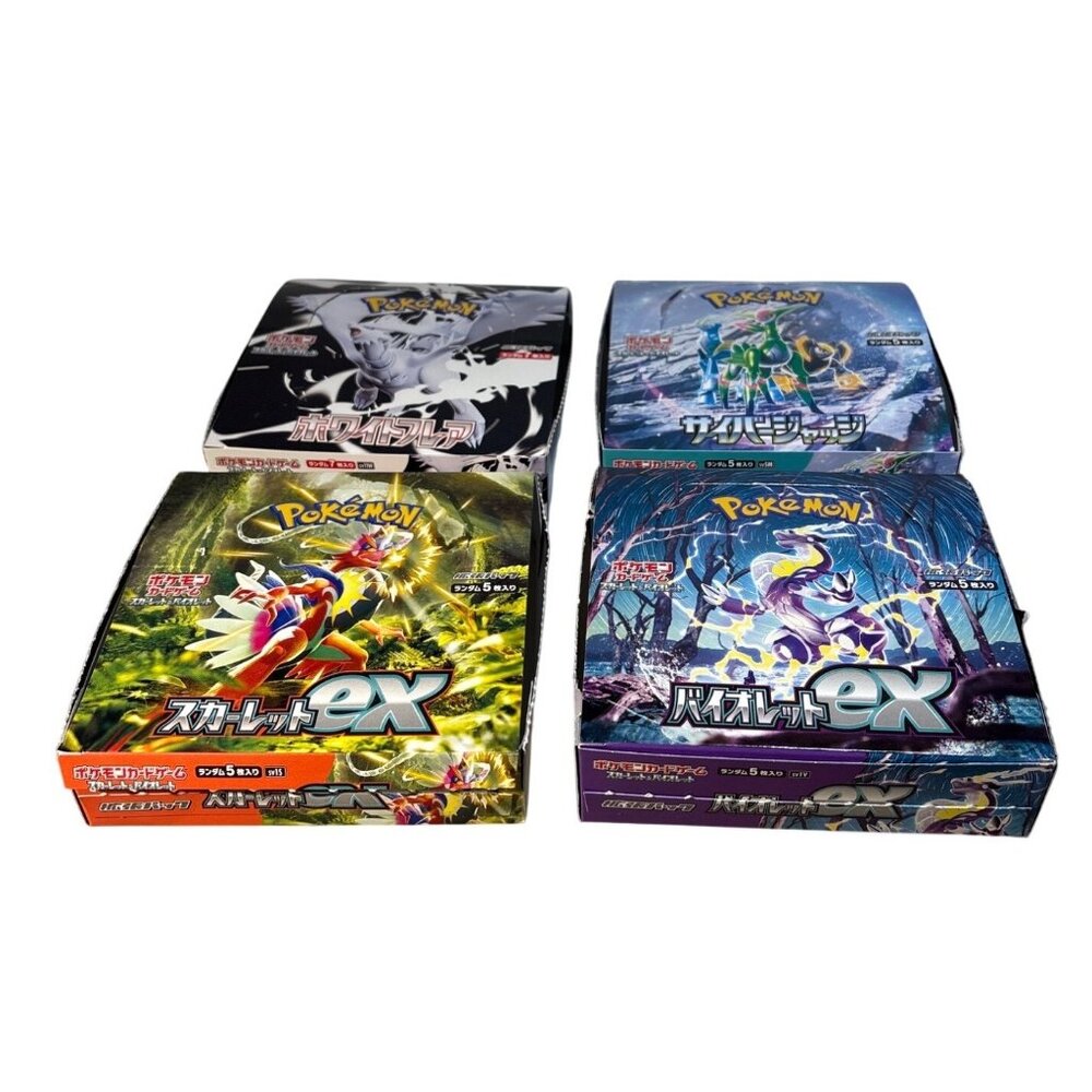 Pokémon Japanese Booster Box Lot Of 4 Empty Boxes White Flare Cyber Judge Violet